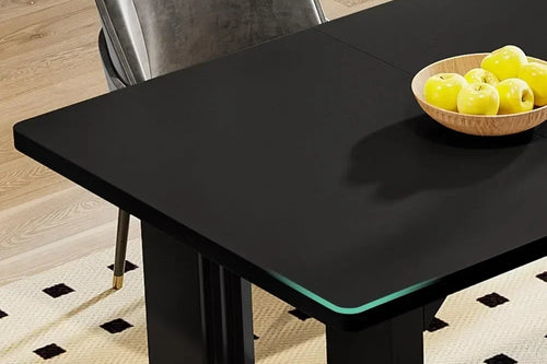 71-inch Large Rectangular Dining Table | Black Wooden Base | Anciennevi