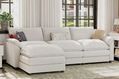Modular Sectional Sofa with Reversible Ottoman | Anciennevi