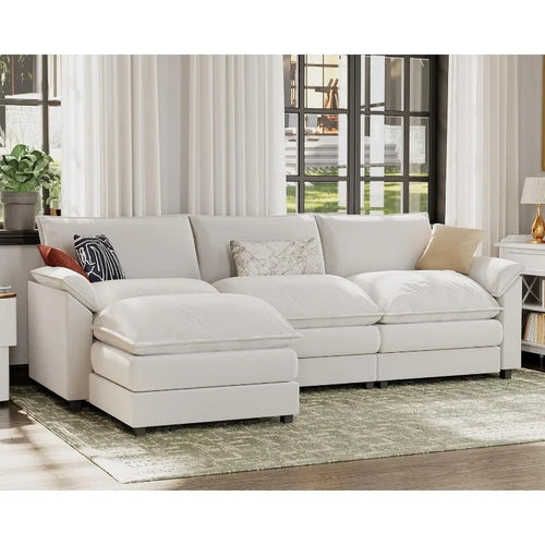 Modular Sectional Sofa with Reversible Ottoman | Anciennevi
