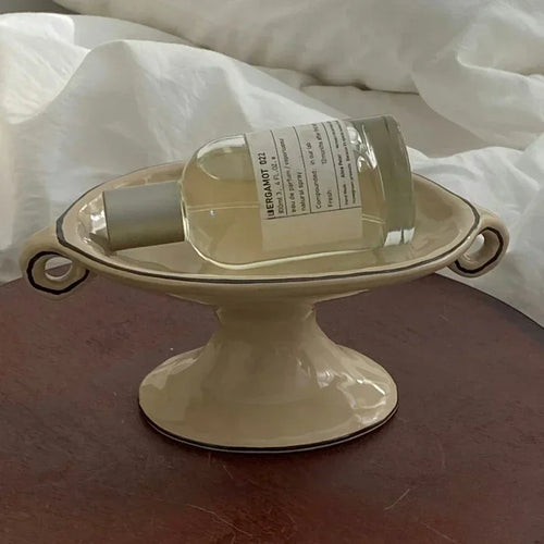 Ceramic High Foot Tray – Retro Ear Storage Plate – Anciennevi