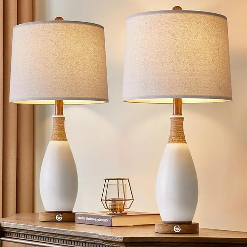 Haven Boho Table Lamps Set of 2 | Living Room & Bedroom | Anciennevi