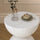 Nordic Hourglass Coffee Table – Cream Magnesium Oxide Side Table for Living Room – Anciennevi