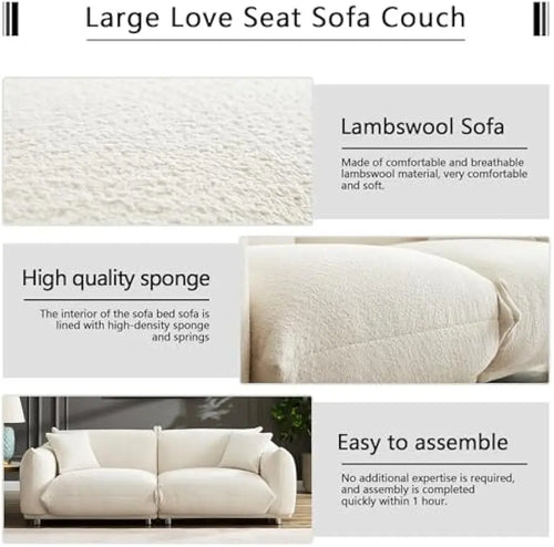 Oversized Cloud Couch Loveseat | Fabric & Metal Legs | Anciennevi