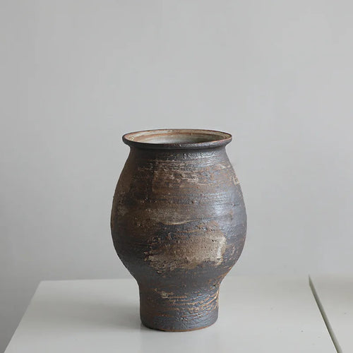 Wabi-Sabi Ceramic Vase | Handmade Rough Pottery Decor | Anciennevi