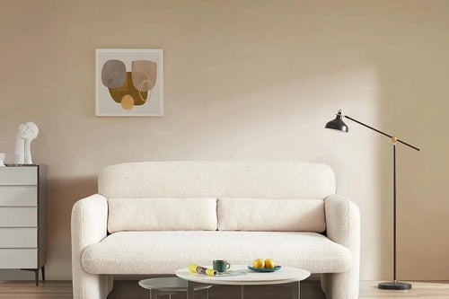 Cuddle Lamb Fabric Loveseat | Cozy Minimalist Sofa | Anciennevi