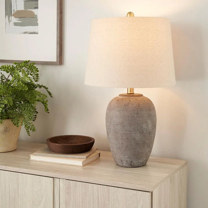 Cypress - Rustic Ceramic Jar Table Lamp