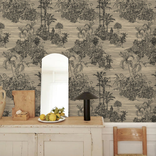 Retro Brown Jungle Trees PVC Wallpaper – Peel & Stick Waterproof Vinyl Contact Paper – Anciennevi