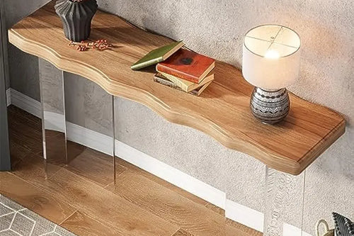 47" Sofa Table with Acrylic Legs | Narrow Console Table | Anciennevi