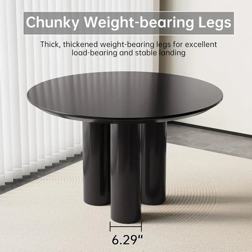 30'' Black Round Dining Table | Small Kitchen Table | Anciennevi