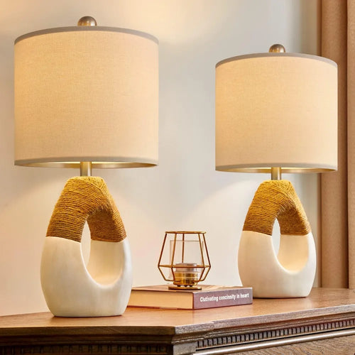 Haven Boho Table Lamps Set of 2 | Living Room & Bedroom | Anciennevi