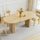 Oval Kitchen Table with Wood Strip Base | Modern Farmhouse Dining Table | Anciennevi