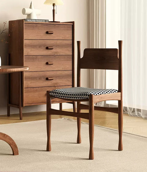 Vintage Dining Chair with Backrest – Solid Wood Casual Seating – Anciennevi