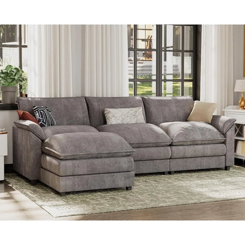 Modular Sectional Sofa with Reversible Ottoman | Anciennevi