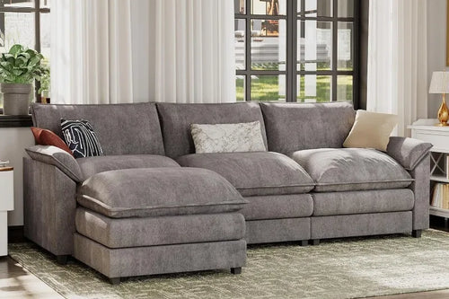 119” Modular Oversized Sectional Sofa with Reversible Ottoman | Anciennevi