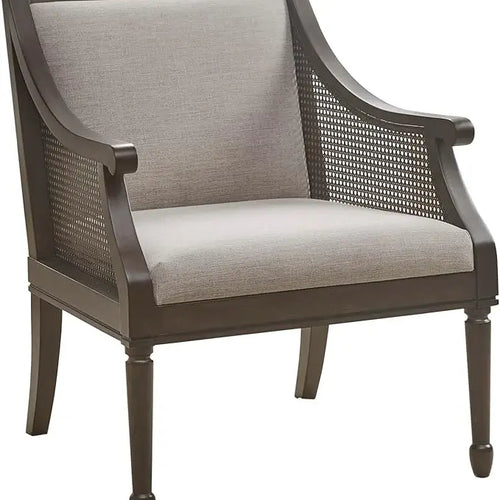 Beige Accent Chair with Solid Wood Frame | Living Room Seating | Anciennevi