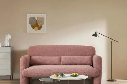 59" Lamb Fabric 2-Seater Loveseat Sofa | Small Space Couch | Anciennevi