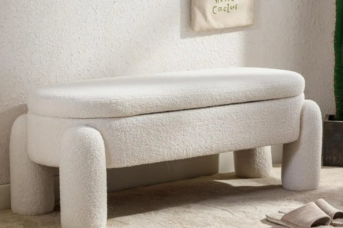 Sherpa Storage Ottoman Bench | Modern Entryway Bench | Anciennevi