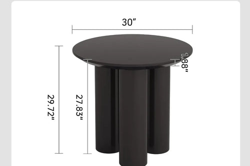 30'' Black Round Dining Table | Small Kitchen Table | Anciennevi