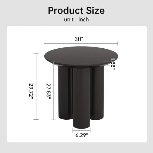 30'' Black Round Dining Table | Small Kitchen Table | Anciennevi