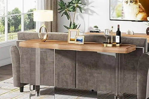 47" Sofa Table with Acrylic Legs | Narrow Console Table | Anciennevi