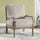 Linen Fabric Spindle Accent Chair with Wood Frame – Modern Padded Spring Seat – Anciennevi