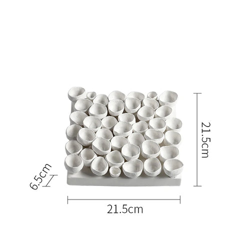 Handmade Pleated Petal Ceramic Wall Ornament – Square Home Decor – Anciennevi