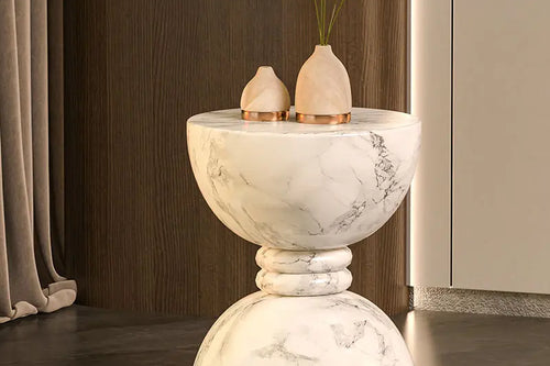 Nordic Creative Cream Bedside Table – Light Luxury Simple Side Table for Bedroom & Living Room – Anciennevi