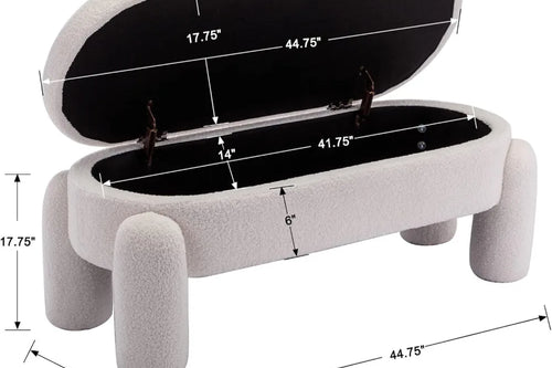 Sherpa Storage Ottoman Bench | Modern Entryway Bench | Anciennevi