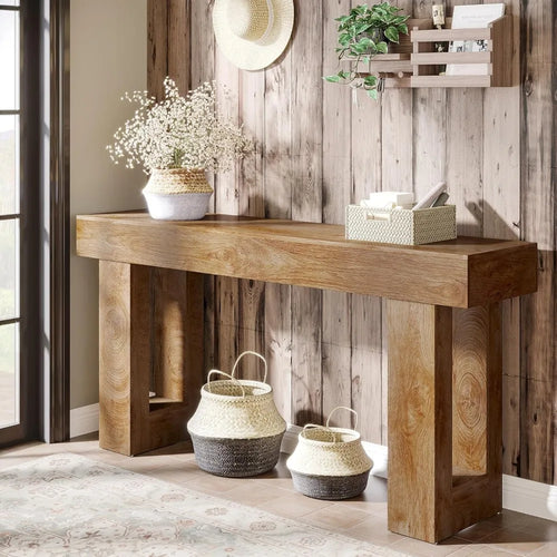 Farmhouse Console Table – Wooden Sofa Table – Anciennevi