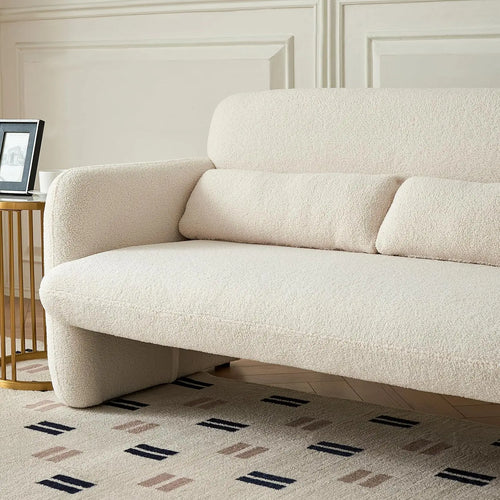 Cuddle Lamb Fabric Loveseat | Cozy Minimalist Sofa | Anciennevi