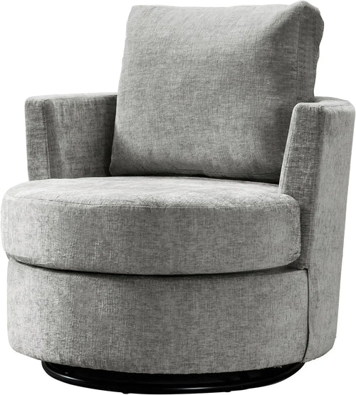 2 Units Swivel Barrel Chair | Modern Chenille 360° Accent Chair | Anciennevi