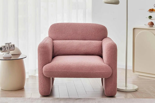 Cuddle Lamb Fabric Loveseat | Cozy Minimalist Sofa | Anciennevi
