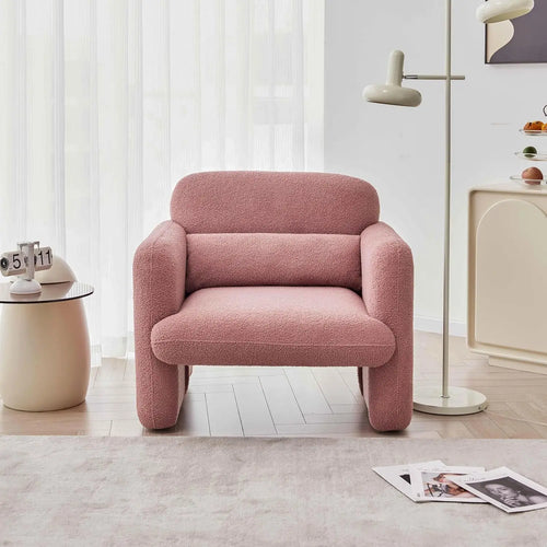 Cuddle Lamb Fabric Loveseat | Cozy Minimalist Sofa | Anciennevi