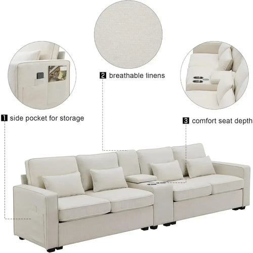 3 Seater Oversized Cloud Couch Loveseat Sofa | Anciennevi