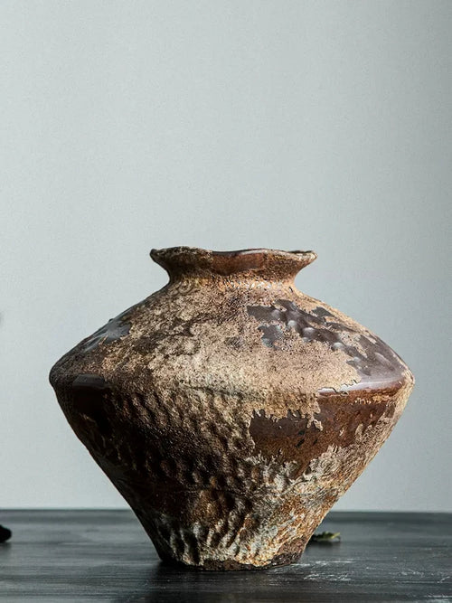 Large Retro Porcelain Vase | Coarse Pottery for Home Décor | Anciennevi