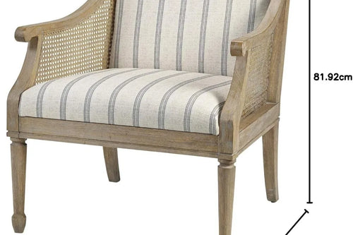 Beige Accent Chair with Solid Wood Frame | Living Room Seating | Anciennevi