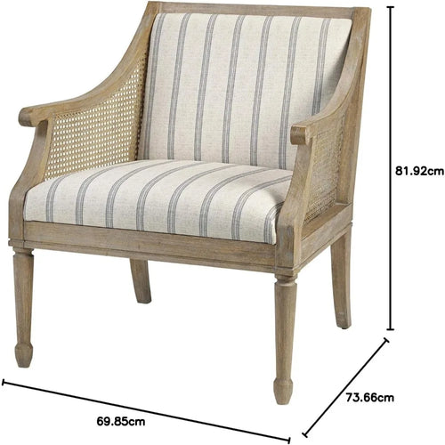 Beige Accent Chair with Solid Wood Frame | Living Room Seating | Anciennevi