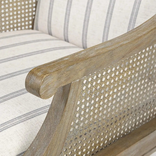 Beige Accent Chair with Solid Wood Frame | Living Room Seating | Anciennevi