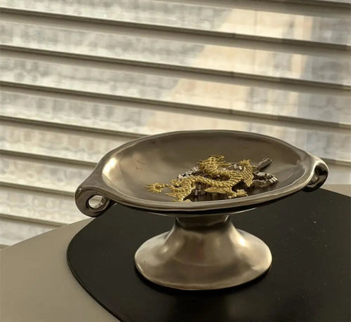 Silver Plated Ceramic Jewelry Tray | Luxury Storage | Anciennevi