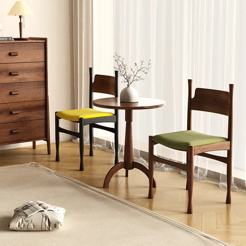 Vintage Dining Chair with Backrest – Solid Wood Casual Seating – Anciennevi