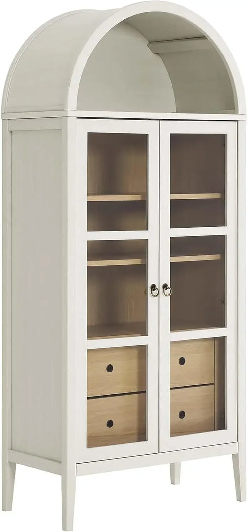 Modern Farmhouse 71" Tall Arched Storage Cabinet | Anciennevi