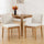 Farmhouse Mid Century Linen Dining Chairs Set of 4 | Anciennevi