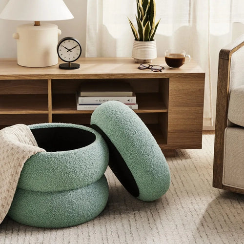 Boucle Cloud Storage Ottoman | Modern Furniture for Living Room | Anciennevi