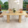 Oval Kitchen Table with Wood Strip Base | Modern Farmhouse Dining Table | Anciennevi