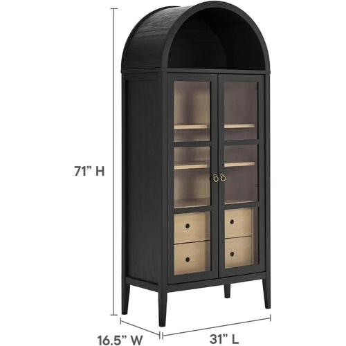 Modern Farmhouse 71" Tall Arched Storage Cabinet | Anciennevi