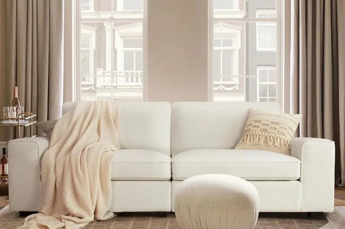 Modern Chenille Loveseat Sofa | Plush Living Room Couch | Anciennevi