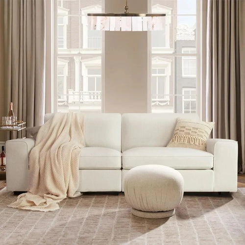 Modern Chenille Loveseat Sofa | Plush Living Room Couch | Anciennevi