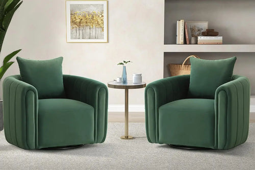 Liora Velvet Swivel Barrel Chairs | Living Room Seating | Anciennevi