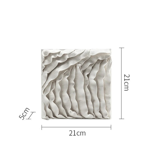 Handmade Pleated Petal Ceramic Wall Ornament – Square Home Decor – Anciennevi