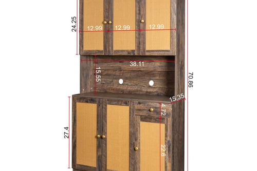 70.87" Tall Wardrobe & Kitchen Cabinet with 6 | Storage Cabinet | Anciennevi